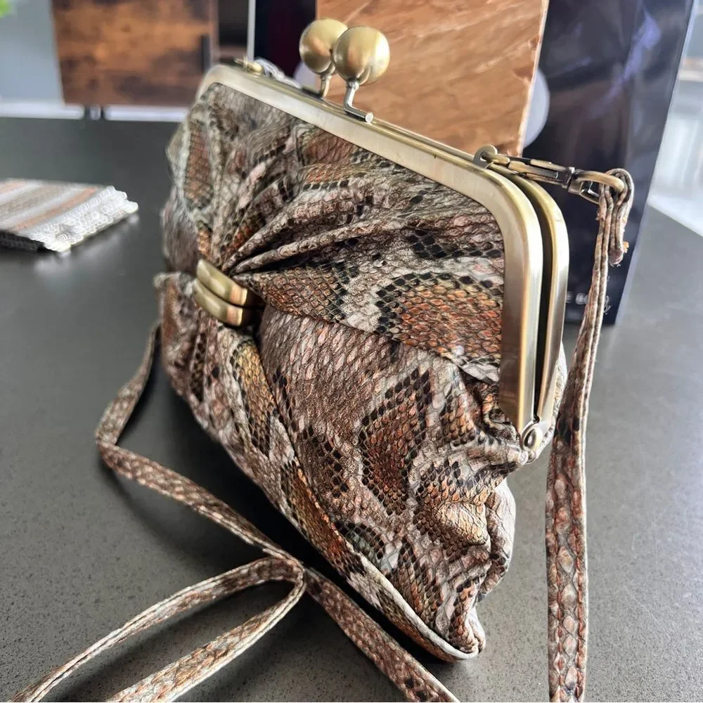 Jessica Simpson Faux Snakeskin Clutch Bag with Strap